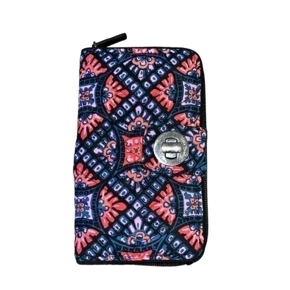 Vera Bradley Women's Cotton Turnlock Wallet with RFID Protection